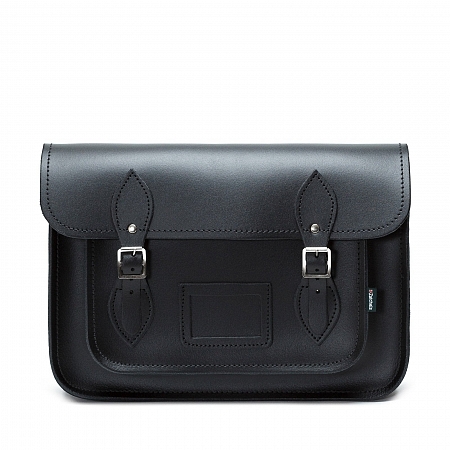 Zatchels Classic Satchel Black 13-inch